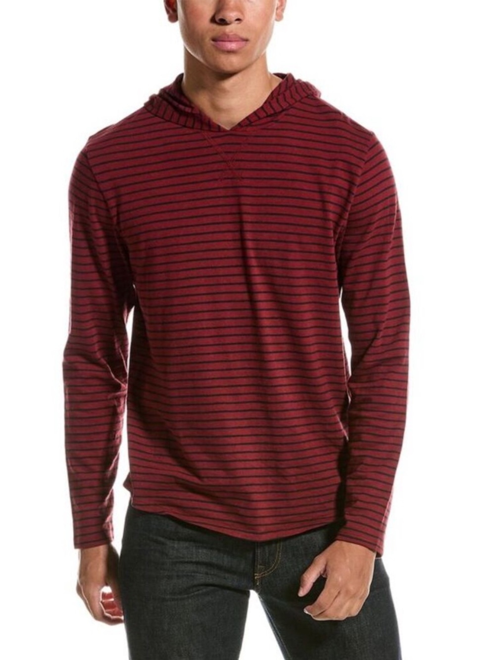 NEW Vince Men’s 100% Cotton Striped Lightweight Popover Hoodie - Size M